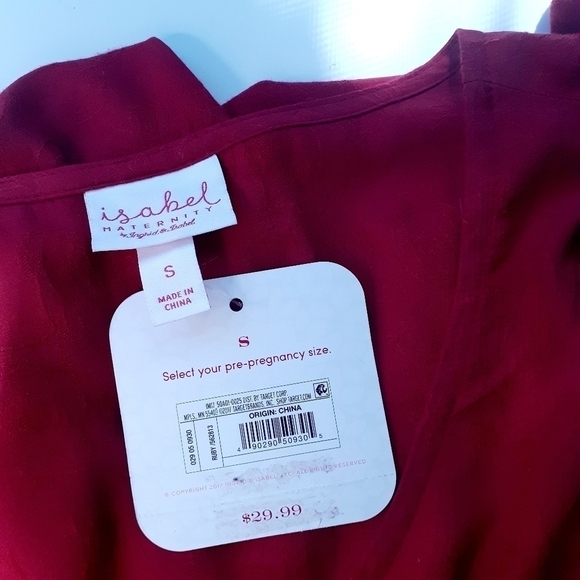 Isabel Maternity Long Sleeves Smocked Floral Jacquard Print Dress Size S - Picture 9 of 16